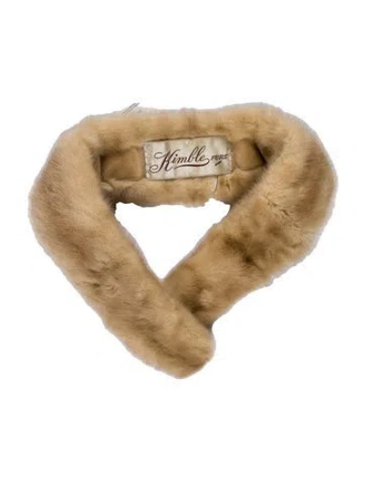 Pre-owned Vintage - Unbranded Mink Scarf In Neutral
