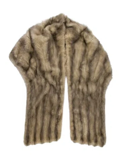 Pre-owned Vintage - Unbranded Mink Shawl In Brown