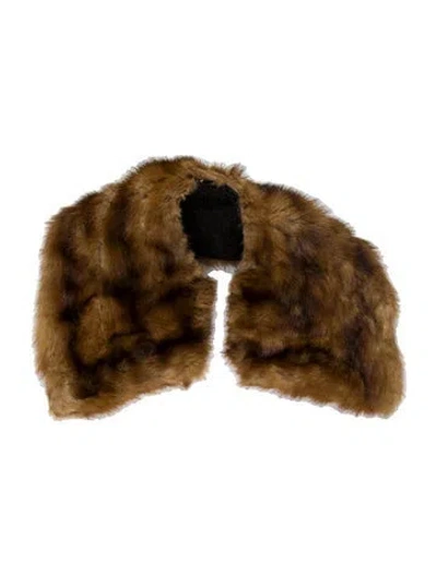 Pre-owned Vintage - Unbranded Mink Shawl In Brown