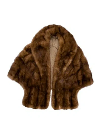 Pre-owned Vintage - Unbranded Mink Shawl In Brown