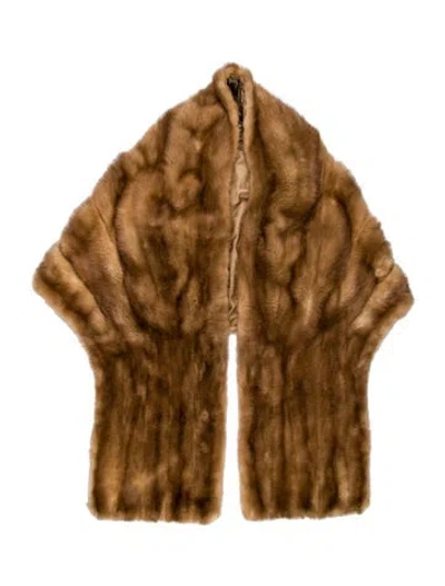 Pre-owned Vintage - Unbranded Mink Shawl In Neutral