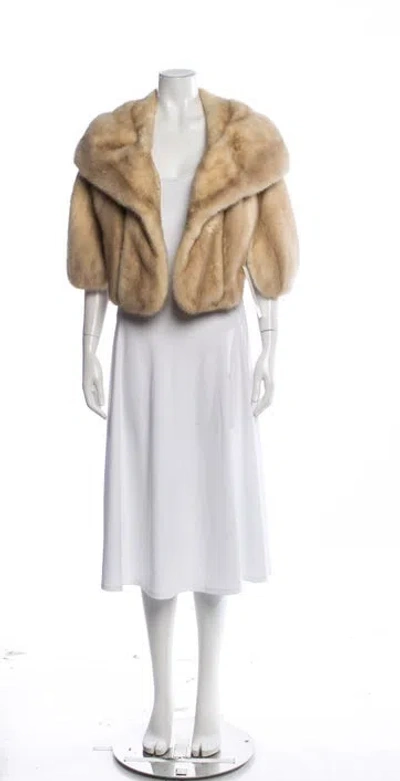Pre-owned Vintage - Unbranded Mink Shawl In Neutral