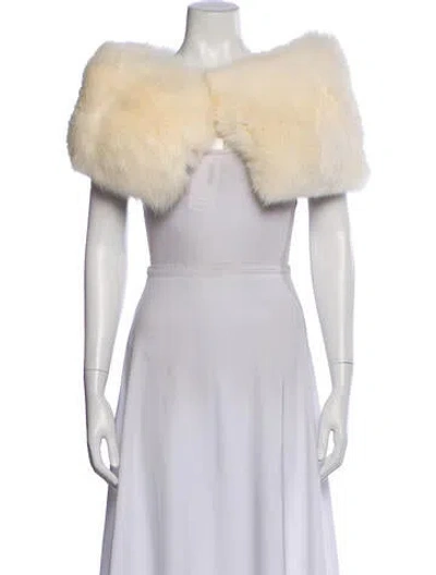 Pre-owned Vintage - Unbranded Mink Shawl In White