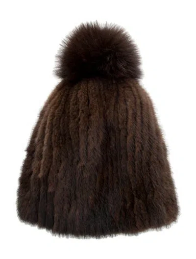Pre-owned Vintage - Unbranded Mink Winter Hat In Brown
