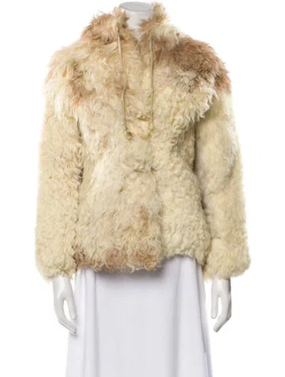 Pre-owned Vintage - Unbranded Mongolian Lamb Fur Jacket In Neutral