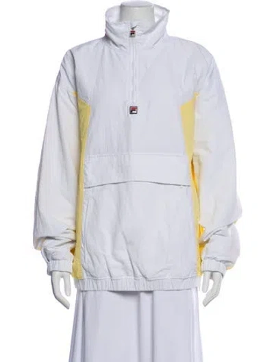 Pre-owned Vintage - Unbranded Nylon Colorblock Pattern Jacket In White