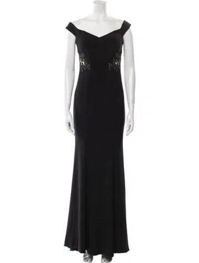 Pre-owned Vintage - Unbranded Off-the-shoulder Long Dress In Black
