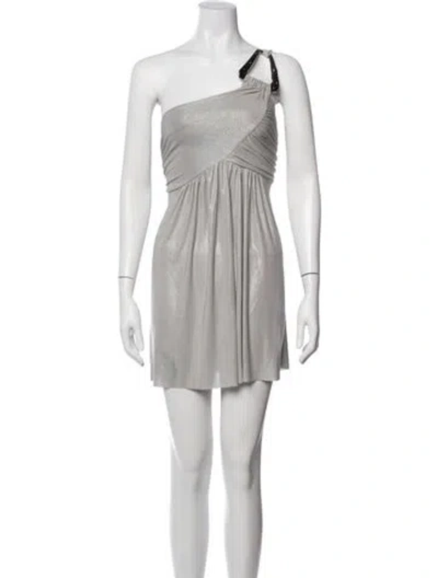 Pre-owned Vintage - Unbranded One-shoulder Mini Dress In Neutral