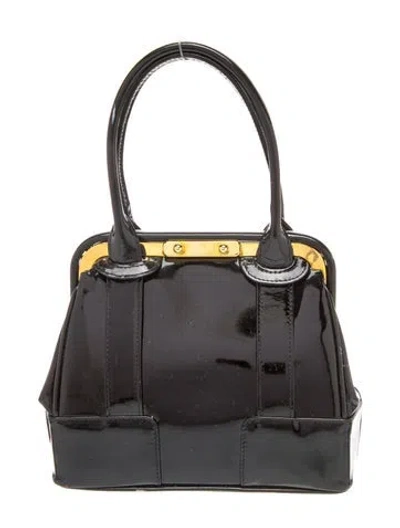 Pre-owned Vintage - Unbranded Patent Leather Top Handle Bag In Black