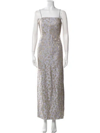 Pre-owned Vintage - Unbranded Patterned Long Dress In Gray
