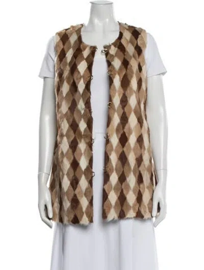 Pre-owned Vintage - Unbranded Patterned Vest In Neutral