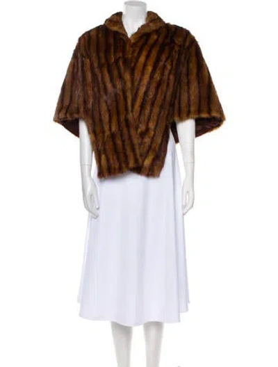Pre-owned Vintage - Unbranded Poncho Fur Fur Jacket In Brown