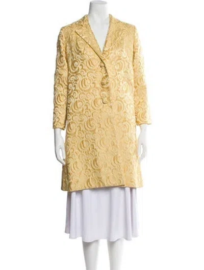 Pre-owned Vintage - Unbranded Printed Coat In Yellow