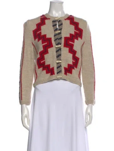 Pre-owned Vintage - Unbranded Printed Crew Neck Sweater In Neutral