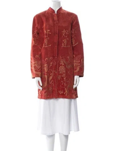 Pre-owned Vintage - Unbranded Printed Evening Jacket In Orange