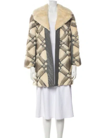 Pre-owned Vintage - Unbranded Printed Faux Fur Coat In Neutral