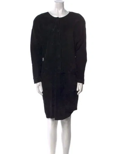 Pre-owned Vintage - Unbranded Printed Knee-length Dress In Black