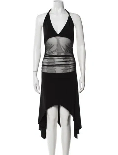 Pre-owned Vintage - Unbranded Printed Mini Dress In Black
