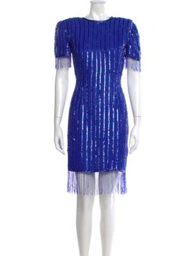 Pre-owned Vintage - Unbranded Printed Mini Dress In Blue