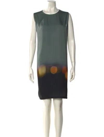 Pre-owned Vintage - Unbranded Printed Mini Dress In Green