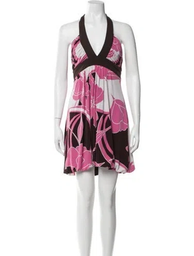 Pre-owned Vintage - Unbranded Printed Mini Dress In Pink