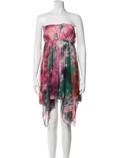 Pre-owned Vintage - Unbranded Printed Mini Dress In Pink