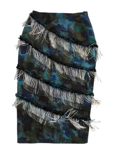 Pre-owned Vintage - Unbranded Printed Mini Skirt In Blue
