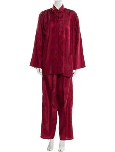 Pre-owned Vintage - Unbranded Printed Pant Set In Red