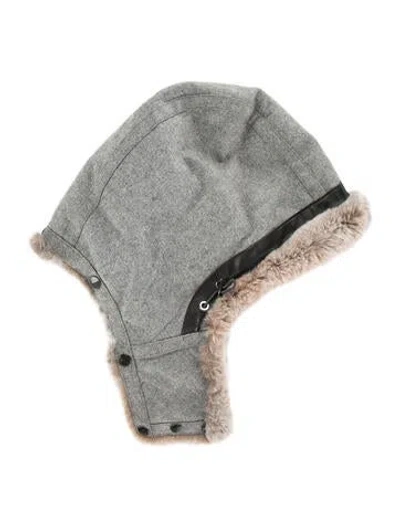 Pre-owned Vintage - Unbranded Rabbit Fur Hood In Gray
