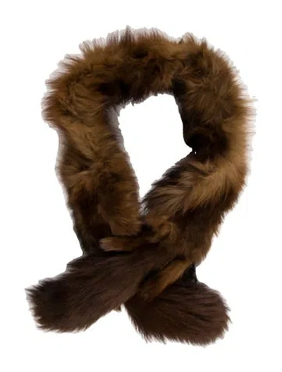 Pre-owned Vintage - Unbranded Raccoon Fur Scarf In Brown