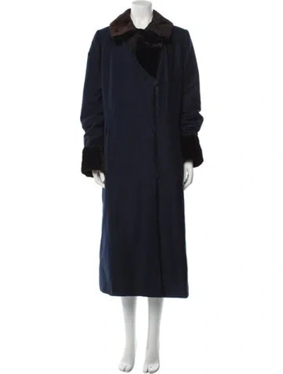 Pre-owned Vintage - Unbranded Reversible Fur Coat In Blue