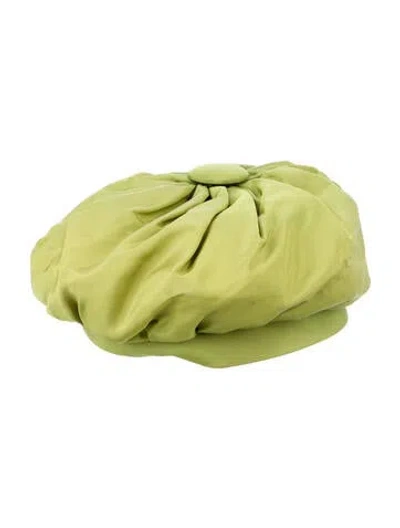 Pre-owned Vintage - Unbranded Satin Hat In Green