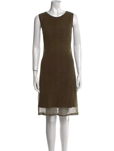Pre-owned Vintage - Unbranded Scoop Neck Mini Dress In Brown