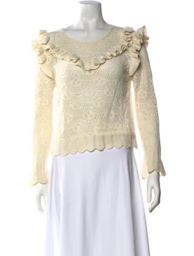 Pre-owned Vintage - Unbranded Scoop Neck Sweater In Neutral