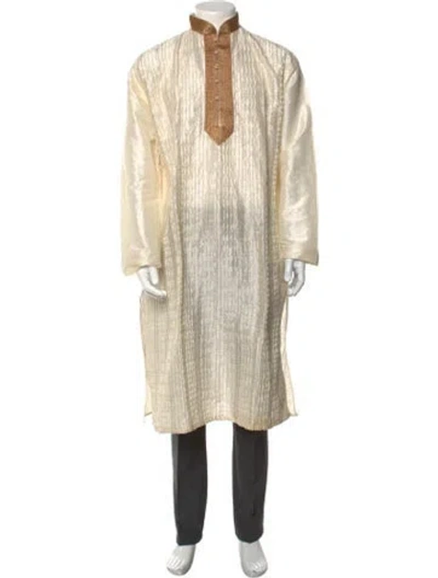 Pre-owned Vintage - Unbranded Senso Colorblock Pattern Robe In Neutral