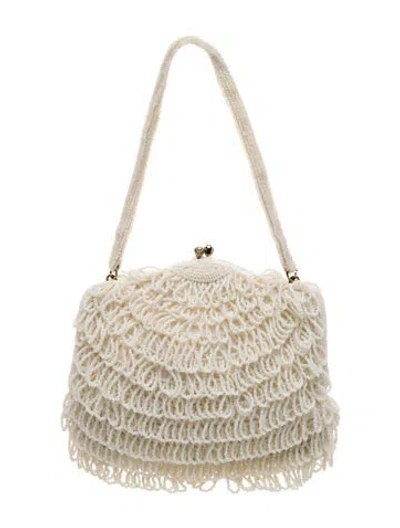 Pre-owned Vintage - Unbranded Sequins Top Handle Bag In Neutral