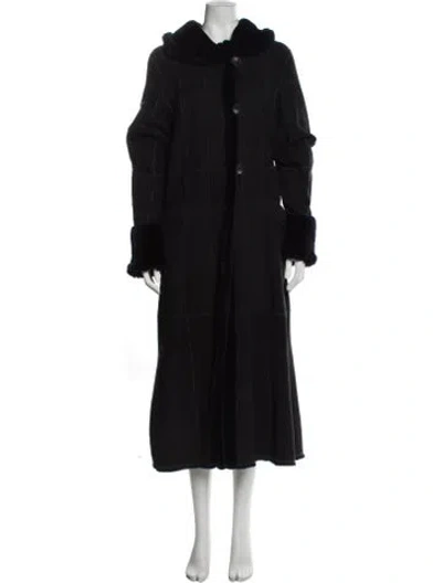 Pre-owned Vintage - Unbranded Shearling Coat In Black