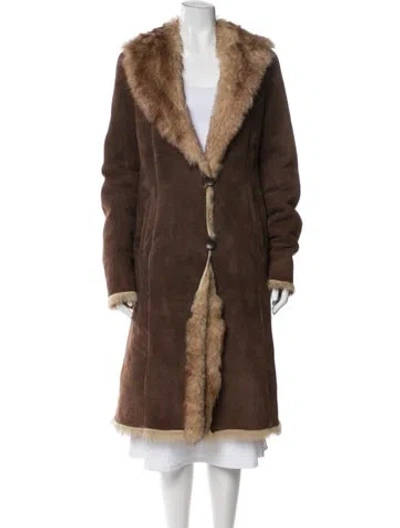 Pre-owned Vintage - Unbranded Shearling Coat In Brown