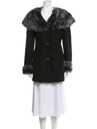 Pre-owned Vintage - Unbranded Shearling Fur Coat In Black