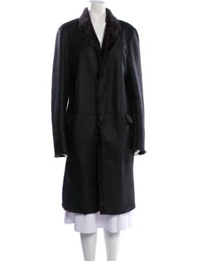 Pre-owned Vintage - Unbranded Shearling Fur Coat In Black