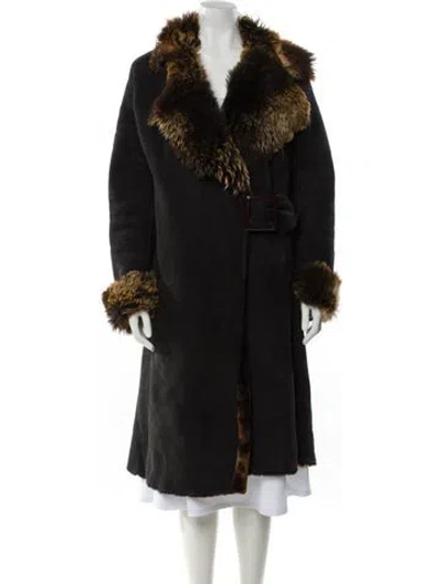 Pre-owned Vintage - Unbranded Shearling Fur Coat In Black