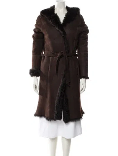 Pre-owned Vintage - Unbranded Shearling Fur Coat In Brown