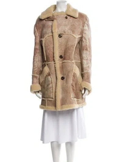 Pre-owned Vintage - Unbranded Shearling Fur Coat In Neutral