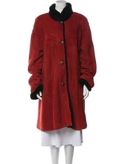 Pre-owned Vintage - Unbranded Shearling Fur Coat In Red