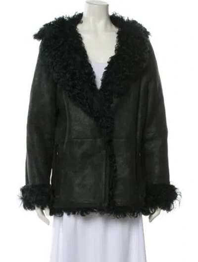 Pre-owned Vintage - Unbranded Shearling Fur Jacket In Green