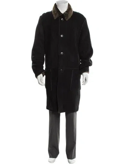 Pre-owned Vintage - Unbranded Shearling Parka In Black