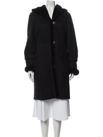 Pre-owned Vintage - Unbranded Shearling With Mink Fur Trim Faux Fur Coat In Black