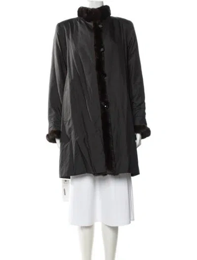 Pre-owned Vintage - Unbranded Silk Coat In Gray