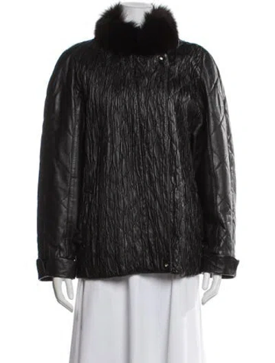 Pre-owned Vintage - Unbranded Silk Faux Fur Jacket In Gray
