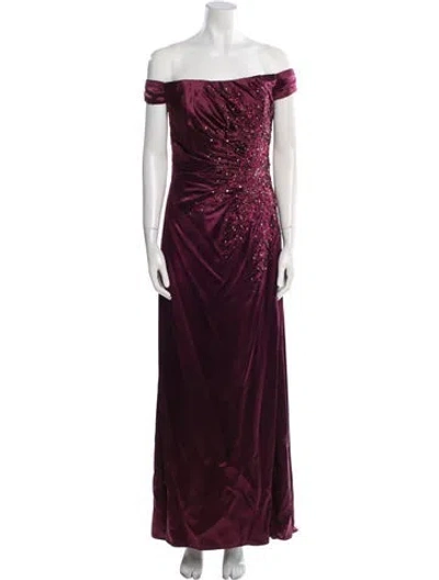 Pre-owned Vintage - Unbranded Silk Long Dress In Burgundy